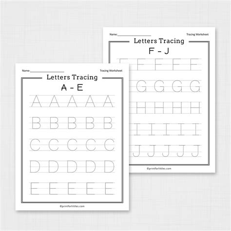 Printable Letters Tracing A-Z Worksheets