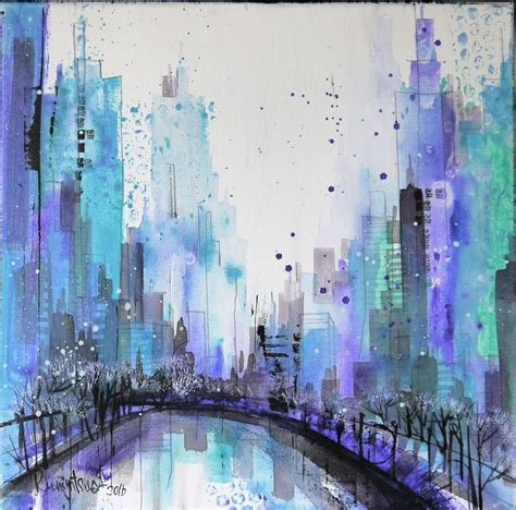 New York City Skyline Canvas Painting at PaintingValley.com | Explore ...