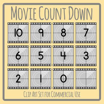 Movie Count Down - Math / Number Countdown Clip Art by Hidesy's Clipart