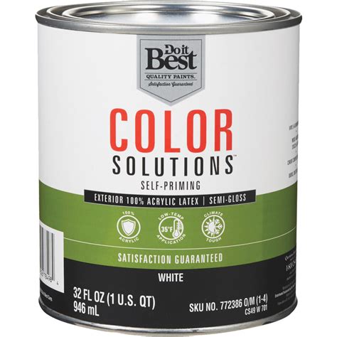 Do it Best Color Solutions 100% Acrylic Latex Self-Priming Semi-Gloss ...