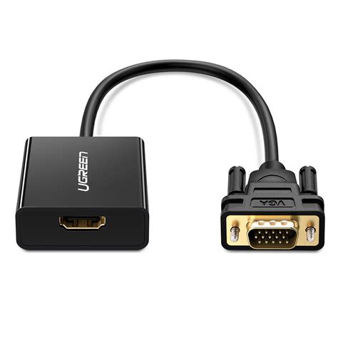 UGREEN Active HDMI to VGA Adapter with 3.5mm Audio Jack HDMI Female to ...