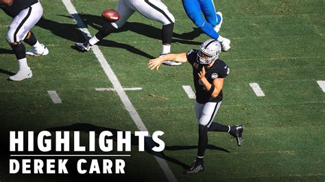 Derek Carr Highlights: Best Plays from Week 9 vs. Lions | Raiders - YouTube