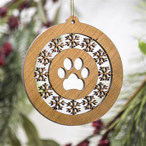 Paw Print Christmas Ornament Pet Ornament Paw Print Laser - Etsy | Christmas ornaments, Wood ...