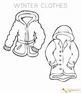 Winter Clothing Coloring Sheet Pages sketch template