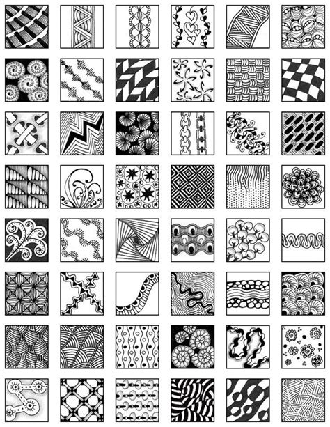 Zentangle patterns step by step printable | Download them or print ...