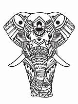 Tribal Print Elephant Coloring Pages sketch template
