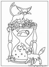 Umbreon Coloring Pages Espeon Pokemon Drawing Print Printable Color  sketch template