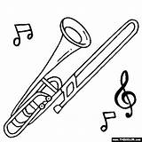 Trombone Coloring Pages  Kidsuki sketch template