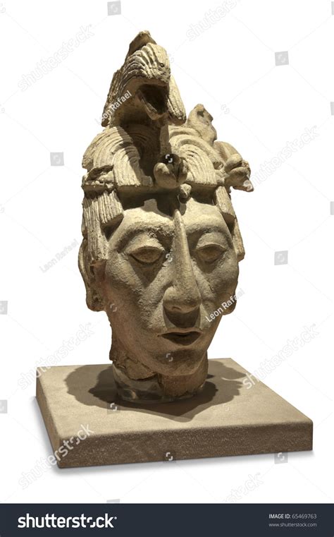 King Pakal Bust Original Sculpture Depicting Stock Photo 65469763 ...