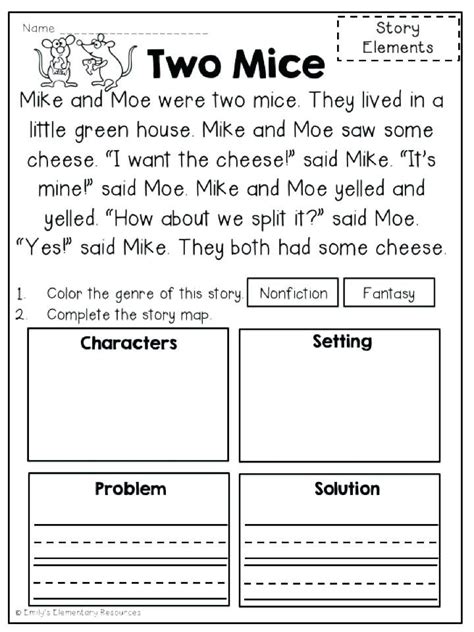 Elements Of A Story Worksheet Free – Kidsworksheetfun