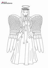 Coloring Pages Of Christmas Angels sketch template