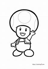 Toad Mario Coloring Pages Super Bros Toadette Nintendo Captain Drawing  sketch template