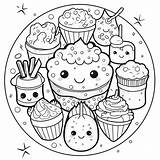 Fun Anime Food Coloring  Page sketch template