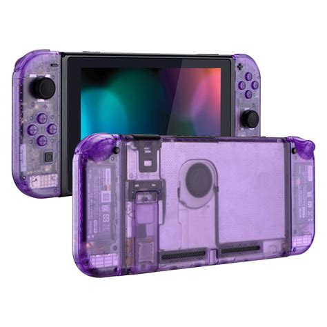 Buy eXtremeRate Clear Atomic Purple Back Plate for Nintendo Switch Console, NS Joy con Handheld ...