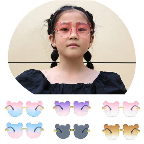 Kids Sun Sunglasses Bear Shape Children Glasses Girls Cartoon Eye Glasses Shades | eBay