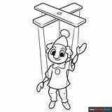 Marionette Puppet Coloring Page  Easy Drawing Guides sketch template