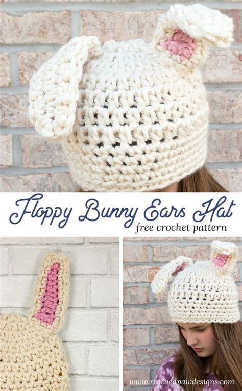 Crochet Floppy Bunny Ears Hat - Easy Crochet