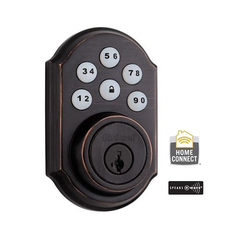 Kwikset Z-Wave SmartCode 910 Venetian Bronze Single Cylinder Electronic Deadbolt featuring ...