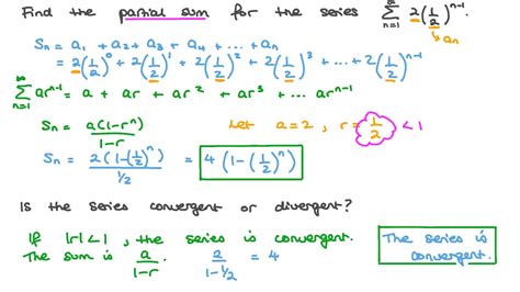 Question Video: Finding the Partial Sum of a Series and Deciding ...