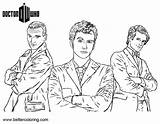 Doctor Who Coloring Pages Three Men  Free Printable Coloring sketch template