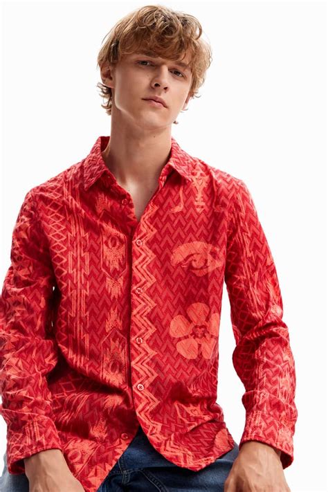 Geometric textured shirt | Desigual