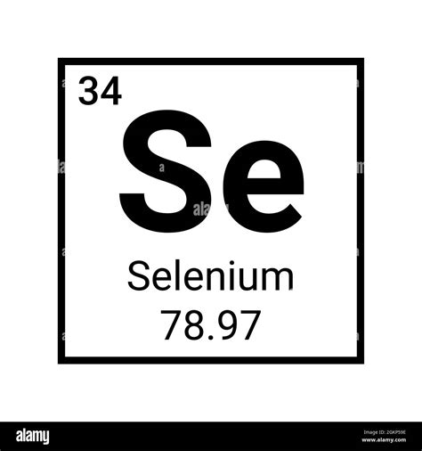 Selenium periodic element molecule icon. Radioactive selenium symbol chemistry icon Stock Vector ...