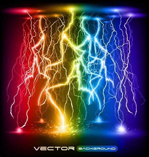 Set of Lightning flash elements background vector 05 free download