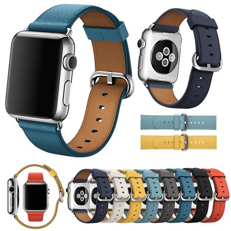 Genuine Leather Classic Buckle for Apple Watch Band Replacement Classic ...