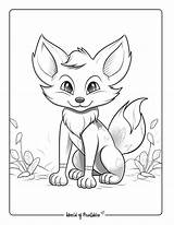 Baby Realistic Fox Coloring Pages sketch template