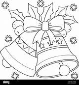Christmas Bell Coloring Page For Kids Stock Vector Image & Art  Alamy sketch template