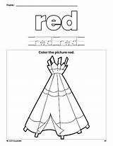 FREE Thanksgiving Teepee Color Red Coloring Page And Worksheet  sketch template