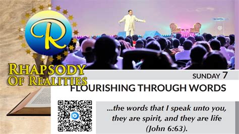 RHAPSODY OF REALITIES DEVOTIONAL, SUNDAY JUNE 07 2020. FLOURISHING THROUGH WORDS. - YouTube