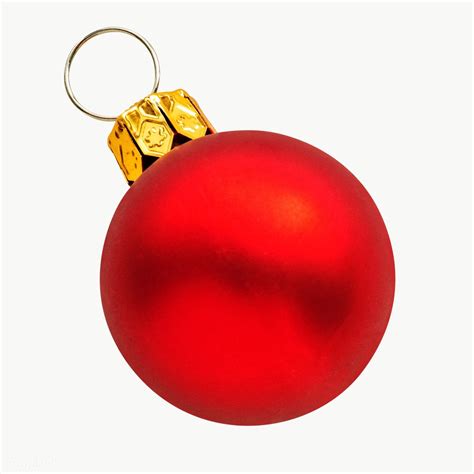 A shiny red ball Christmas ornament on transparent | free image by rawpixel… | Christmas ...