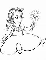 Doll with Magic Wand coloring Page  ColouringPages sketch template