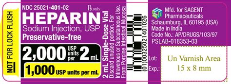 Heparin Sodium (Sagent Pharmaceuticals): FDA Package Insert, Page 4