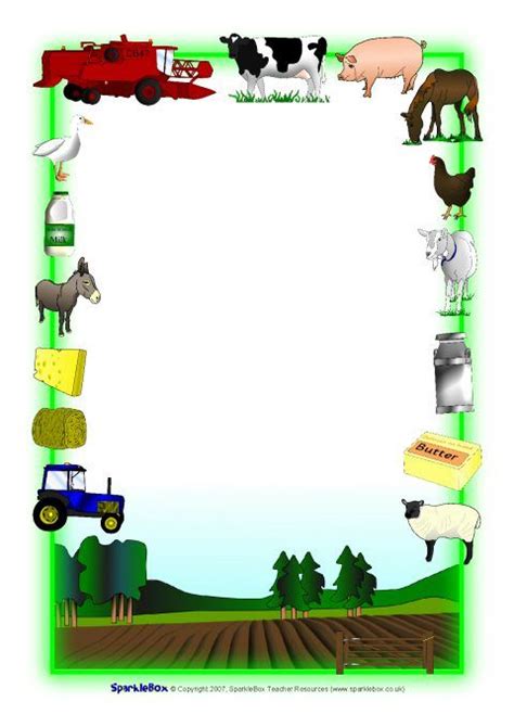 Farm-Themed A4 Page Borders (SB3887) - SparkleBox | Page borders, Farm ...