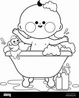 Taking A Bath Coloring Pages Sketch Page sketch template