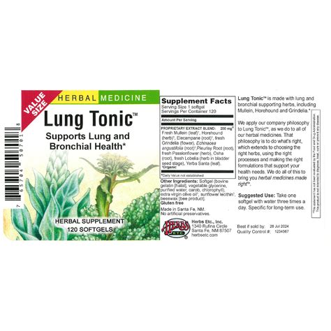 Willner Chemists | Herbs Etc Lung Tonic softgel by Herbs Etc is a premium nutritional supplement ...