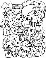 Coloring Book  Dining Doodles Breakfast Lunch Dinner Food sketch template