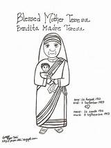 Paper Dali Blessed Mother Teresa Of Calcutta / Bendita Madre sketch template