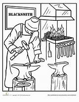 Blacksmith  Worksheet Educationcom Coloring Pages Sunday School sketch template
