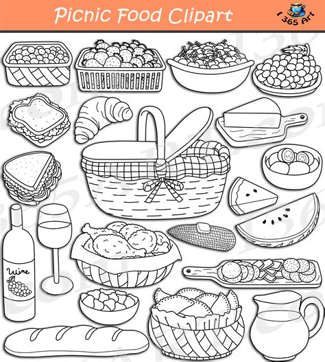 Picnic Food Clipart Set Download - Clipart 4 School
