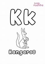 K Is For Kangaroo Coloring Page sketch template