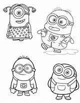 Printable Minions Coloring Pages sketch template
