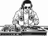 Printable Dj Coloring Activity  Page sketch template