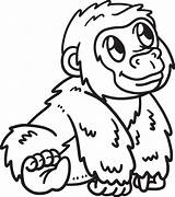 Printable Gorilla Coloring Pages sketch template