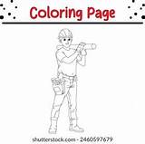 Plumber Boy Posing Pipe Coloring Book Stock Vector Royalty Free  sketch template