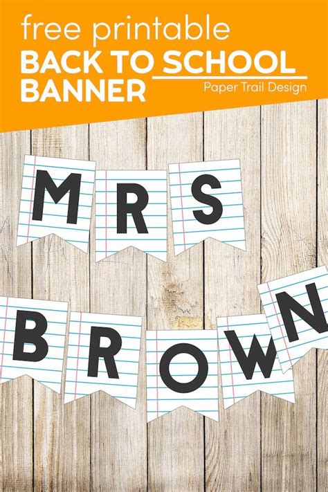 Printable Back to School Banner {Notebook Paper} - Paper Trail Design ...