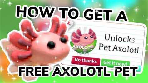 How to get the NEW AXOLOTL PET for FREE in ADOPT ME ROBLOX - YouTube