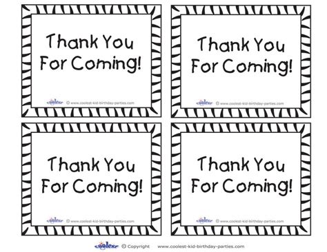 Thank You For Coming Cards Printable - Printable Card Free